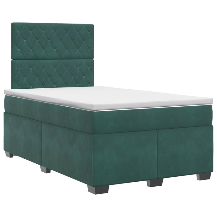 Pat boxspring cu saltea Verde închis 120 x 200 cm Catifea - WALTI WALTI