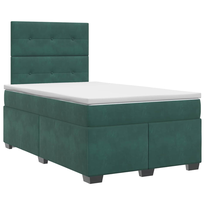Pat boxspring cu saltea Verde închis 120 x 200 cm Catifea WALTI