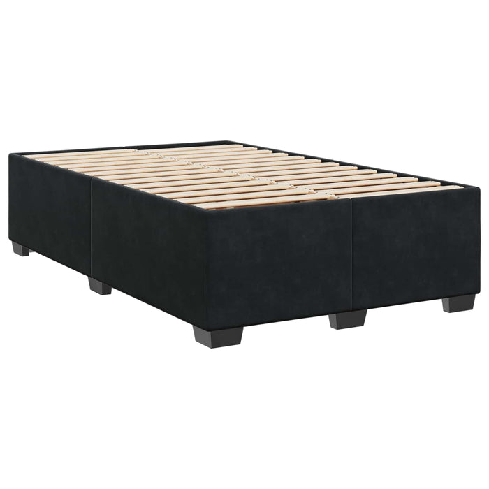 Pat boxspring cu saltea cu headboard Negru 120 x 200 cm Catifea WALTI