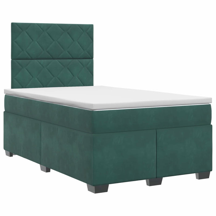 Pat boxspring cu saltea Verde închis 120 x 200 cm Catifea WALTI