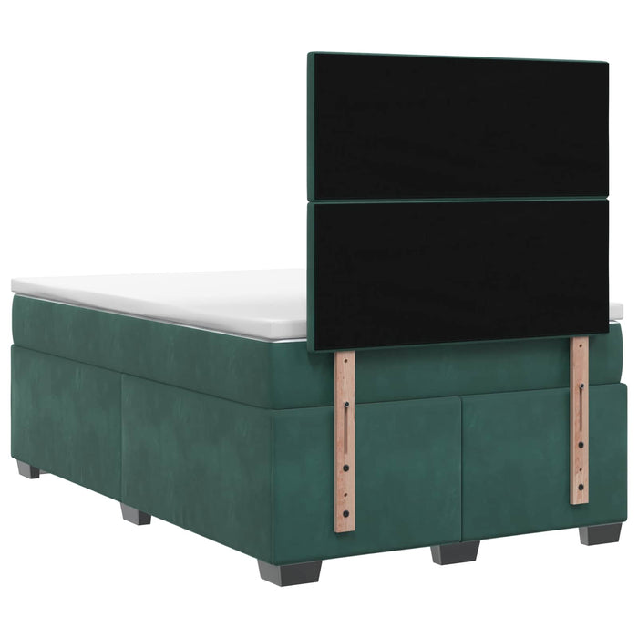Pat boxspring cu saltea Verde închis 120 x 200 cm Catifea WALTI