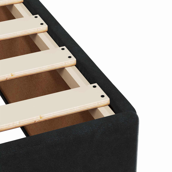Pat boxspring cu saltea cu headboard Negru 140 x 190 cm Catifea WALTI