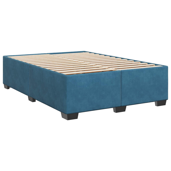 Pat boxspring cu saltea albastru 160 x 200 cm Catifea WALTI