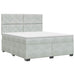 Pat boxspring cu saltea Gri deschis 160 x 200 cm Catifea - WALTI WALTI