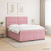 Pat boxspring cu saltea cu headboard Roz 160 x 200 cm Catifea - WALTI WALTI