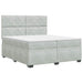 Pat boxspring cu saltea Gri deschis 200 x 200 cm Catifea - WALTI WALTI