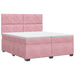 Pat boxspring cu saltea cu headboard Roz 200 x 200 cm Catifea - WALTI WALTI