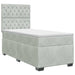 Pat boxspring cu saltea cu headboard Gri deschis Unic Catifea - WALTI WALTI