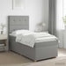 Pat boxspring cu saltea Gri deschis 100 x 200 cm Țesătură - WALTI WALTI