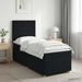Pat boxspring cu saltea cu headboard Negru 80 x 200 cm Țesătură - WALTI WALTI