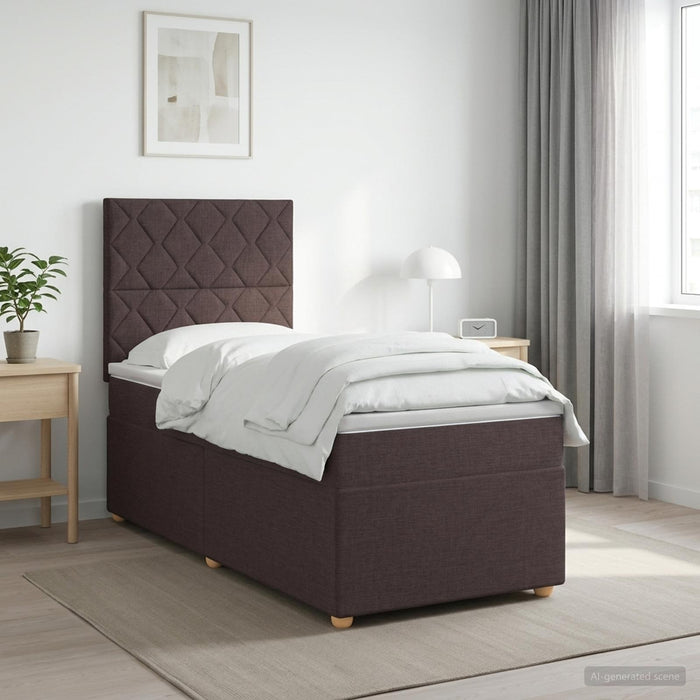 Pat boxspring cu saltea Maro închis 80 x 200 cm Țesătură - WALTI WALTI