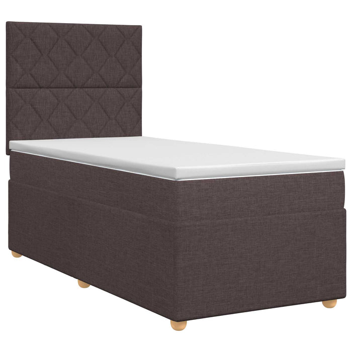 Pat boxspring cu saltea Maro închis 80 x 200 cm Țesătură - WALTI WALTI