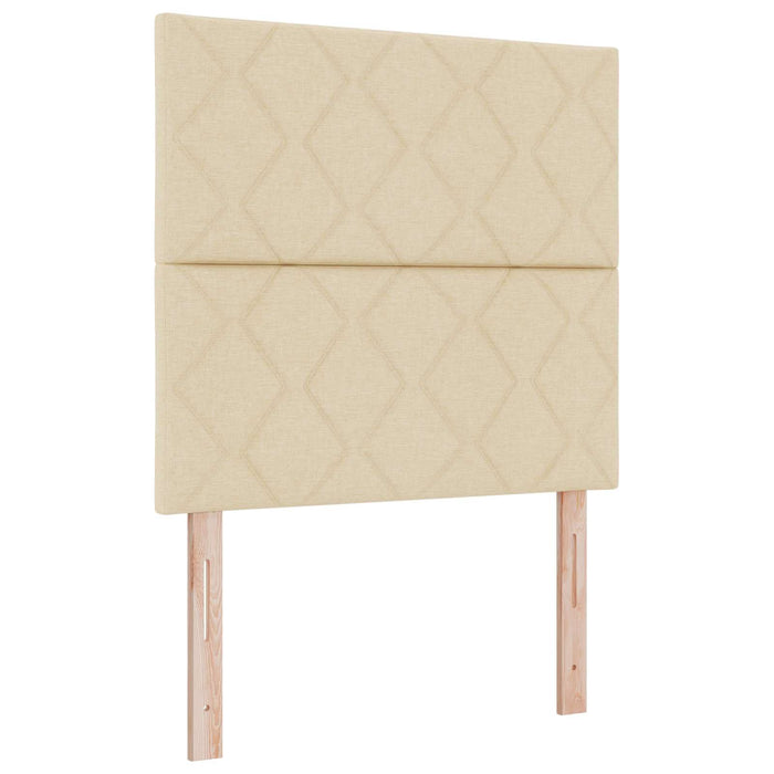 Pat boxspring cu saltea cu headboard Crem 80 x 200 cm Țesătură WALTI