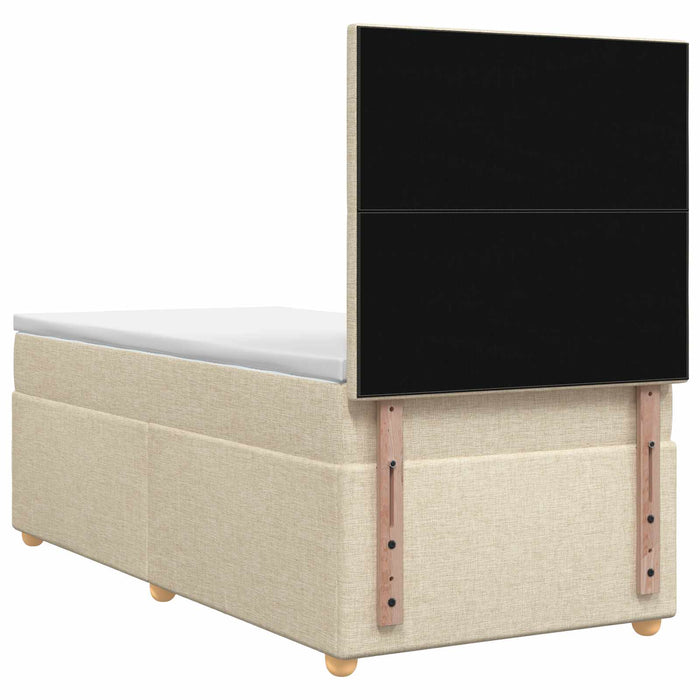 Pat boxspring cu saltea cu headboard Crem 80 x 200 cm Țesătură WALTI