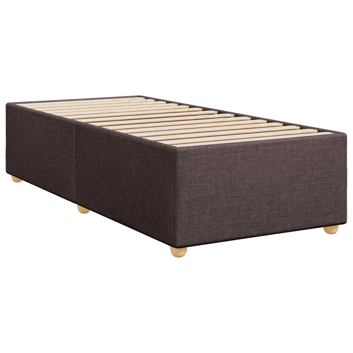 Pat boxspring cu saltea Maro închis 90 x 190 cm Țesătură WALTI