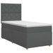 Pat boxspring cu saltea Gri închis 90 x 190 cm Țesătură - WALTI WALTI