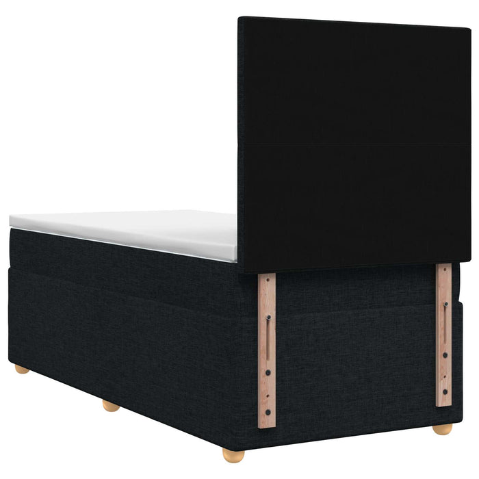 Pat boxspring cu saltea Negru 100 x 200 cm Țesătură - WALTI WALTI