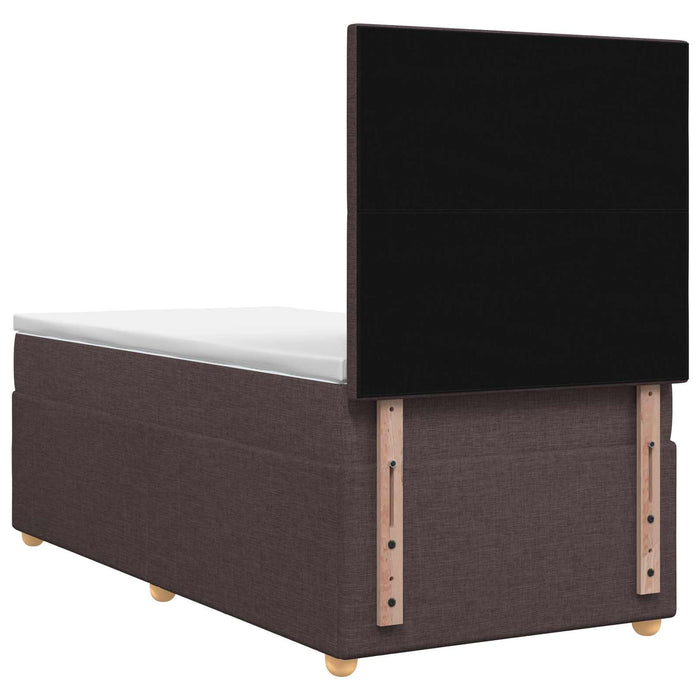 Pat boxspring cu saltea Maro închis 100 x 200 cm Țesătură - WALTI WALTI