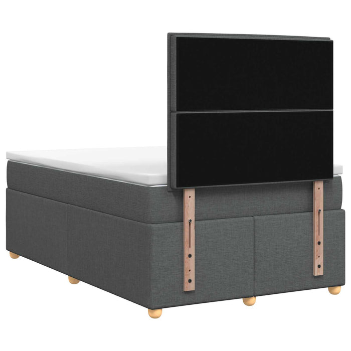 Pat boxspring cu saltea Gri închis 120 x 190 cm Țesătură WALTI