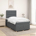 Pat boxspring cu saltea Gri închis 120 x 190 cm Țesătură - WALTI WALTI