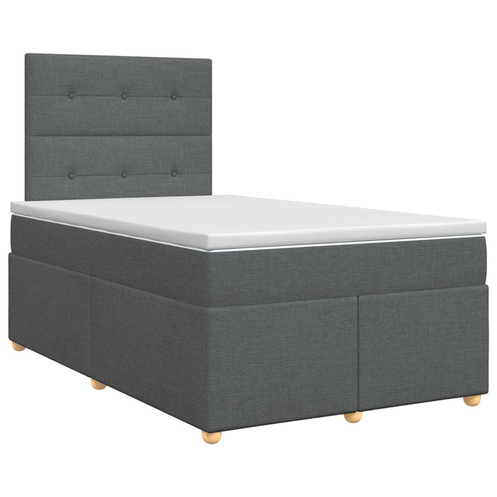 Pat boxspring cu saltea Gri închis 120 x 190 cm Țesătură - WALTI WALTI