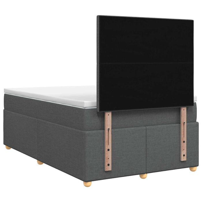 Pat boxspring cu saltea Gri închis 120 x 190 cm Țesătură - WALTI WALTI