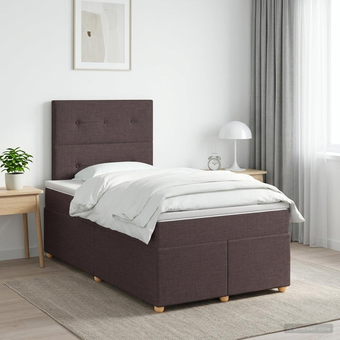Pat boxspring cu saltea Maro închis 120 x 200 cm Țesătură - WALTI WALTI