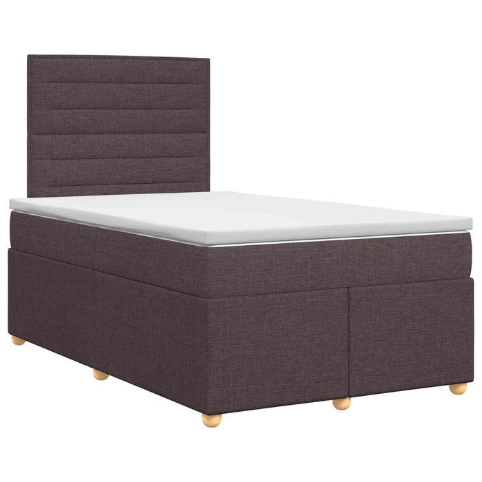 Pat boxspring cu saltea Maro închis 120 x 200 cm Țesătură WALTI