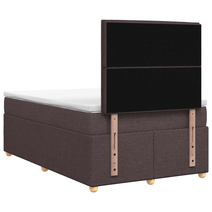 Pat boxspring cu saltea Maro închis 120 x 200 cm Țesătură WALTI