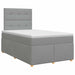 Pat boxspring cu saltea Gri deschis 120 x 200 cm Țesătură - WALTI WALTI