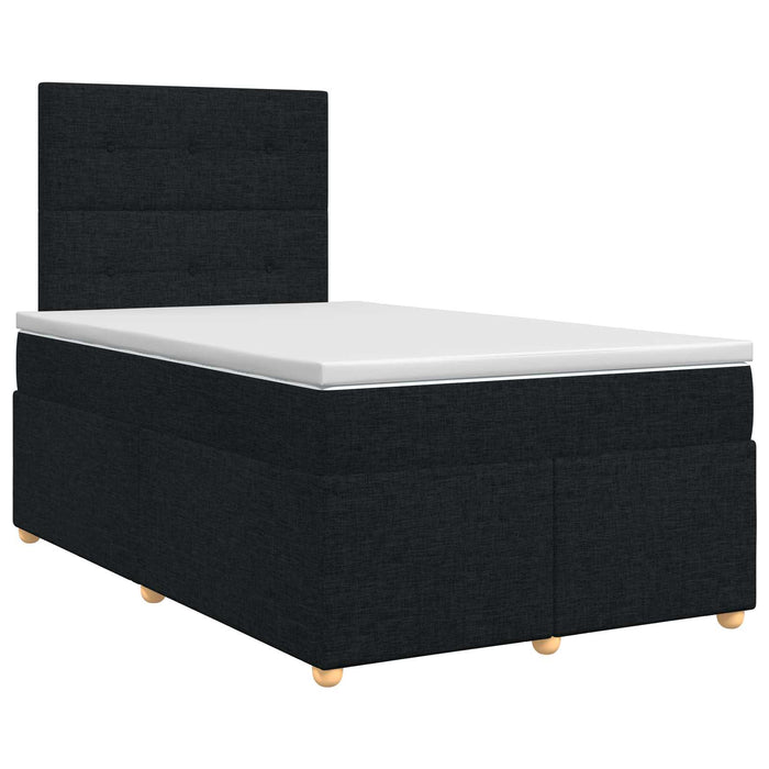 Pat boxspring cu saltea Negru 120 x 200 cm Țesătură - WALTI WALTI