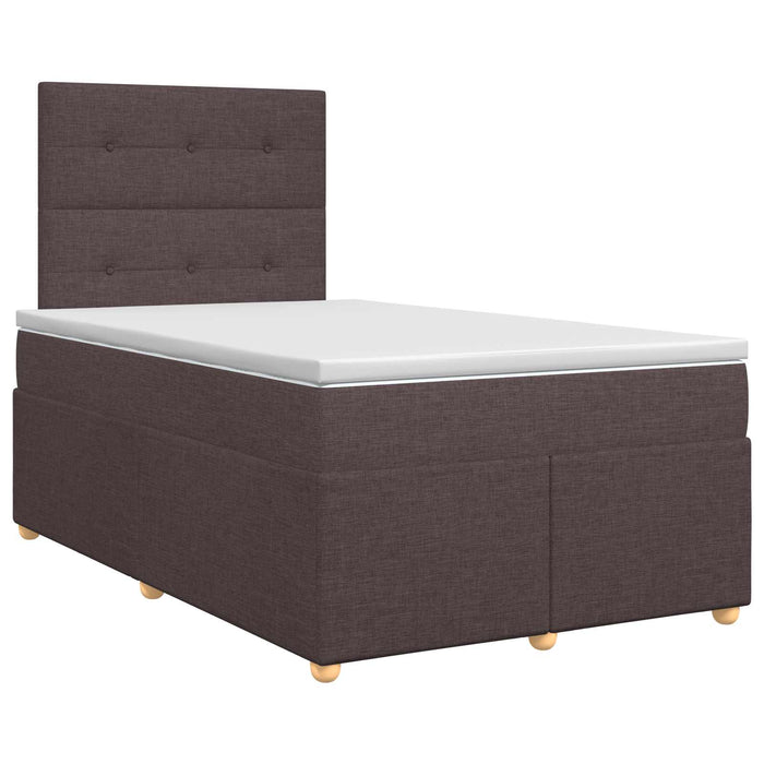 Pat boxspring cu saltea Maro închis 120 x 200 cm Țesătură - WALTI WALTI