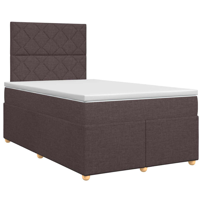Pat boxspring cu saltea Maro închis 120 x 200 cm Țesătură WALTI