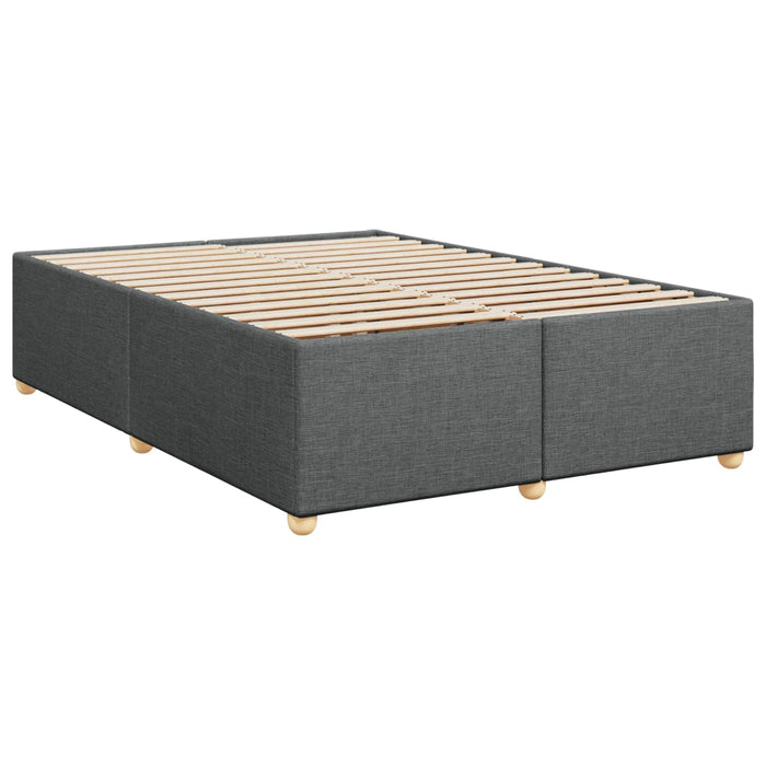 Pat boxspring cu saltea Gri închis 140 x 190 cm Țesătură WALTI