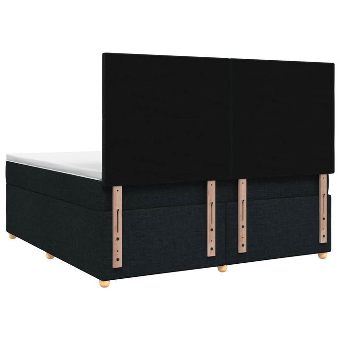 Pat boxspring cu saltea Negru 140 x 190 cm Țesătură WALTI