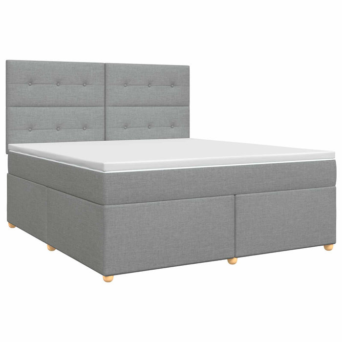 Pat boxspring cu saltea Gri deschis 160 x 200 cm Țesătură WALTI