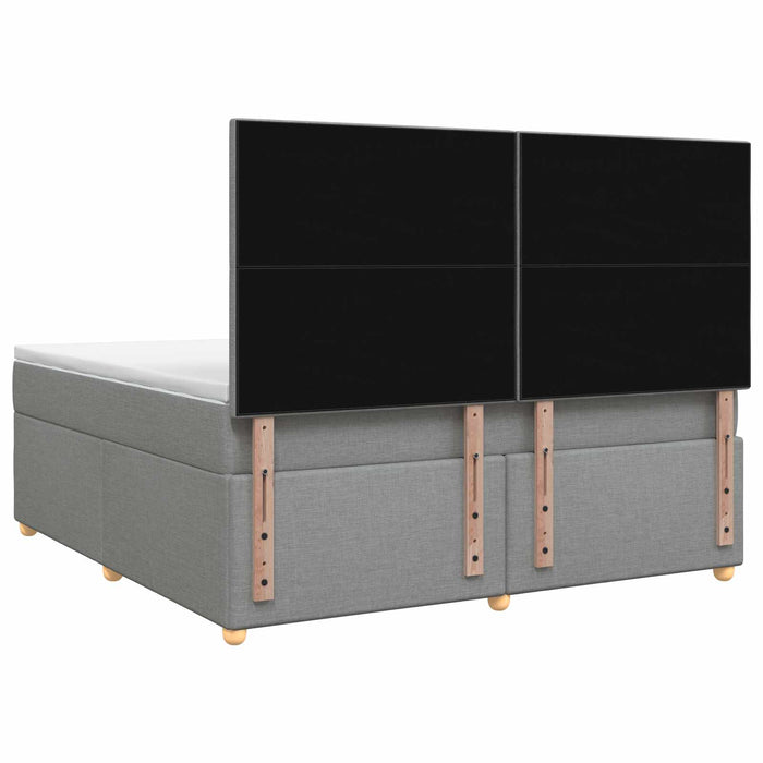 Pat boxspring cu saltea Gri deschis 160 x 200 cm Țesătură WALTI