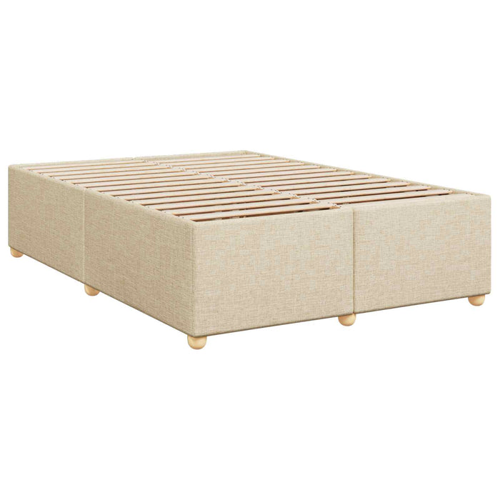 Pat boxspring cu saltea cu headboard Crem 160 x 200 cm Țesătură WALTI