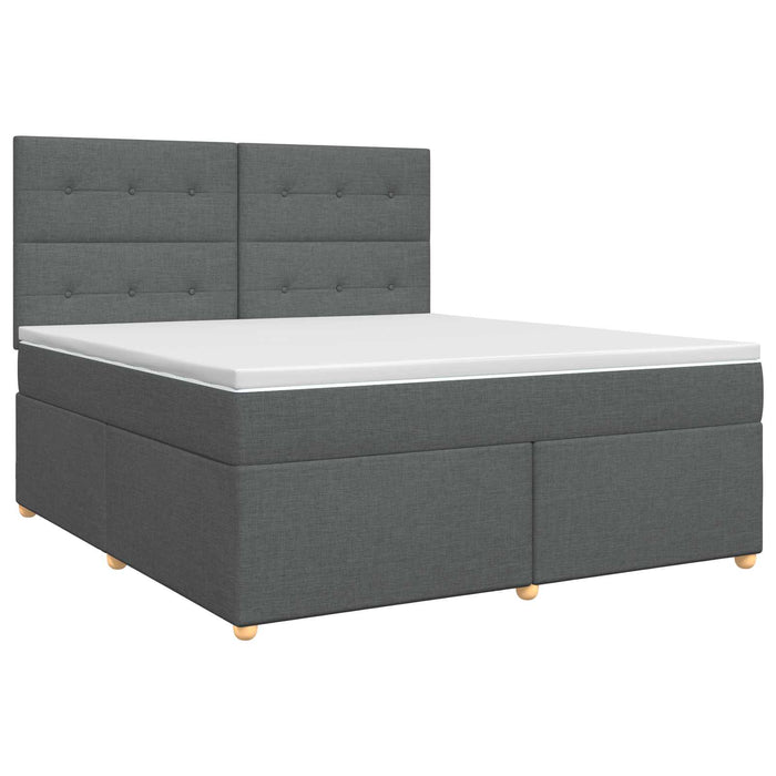 Pat boxspring cu saltea Gri închis 180 x 200 cm Țesătură WALTI