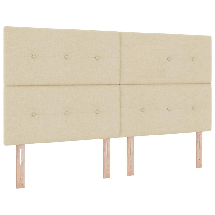 Pat boxspring cu saltea cu headboard Crem 180 x 200 cm Țesătură WALTI