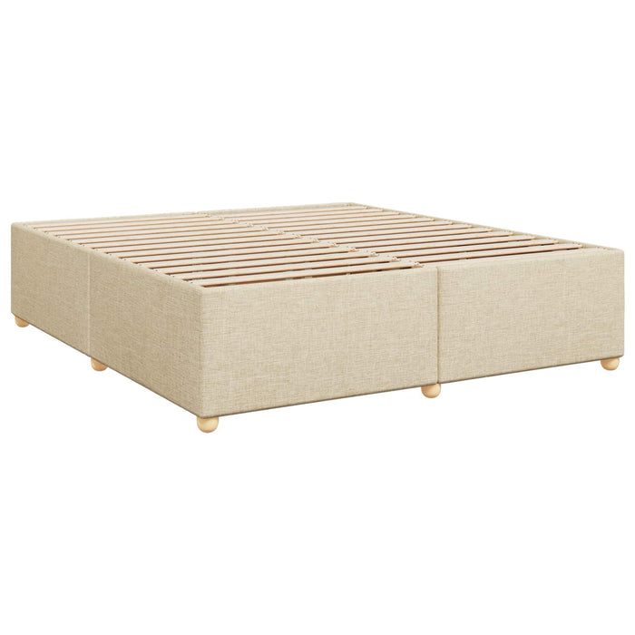 Pat boxspring cu saltea cu headboard Crem 180 x 200 cm Țesătură WALTI