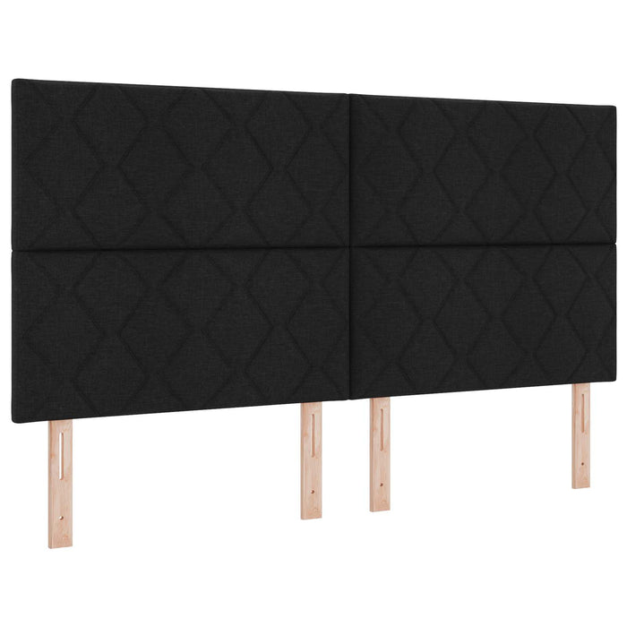 Pat boxspring cu saltea Negru 180 x 200 cm Țesătură WALTI