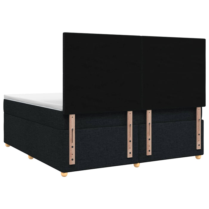 Pat boxspring cu saltea Negru 180 x 200 cm Țesătură WALTI