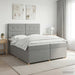 Pat boxspring cu saltea Gri deschis 200 x 200 cm Țesătură - WALTI WALTI