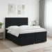 Pat boxspring cu saltea Negru 200 x 200 cm Țesătură - WALTI WALTI