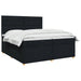 Pat boxspring cu saltea Negru 200 x 200 cm Țesătură - WALTI WALTI