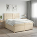 Pat boxspring cu saltea cu headboard Crem 200 x 200 cm Țesătură - WALTI WALTI