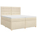 Pat boxspring cu saltea cu headboard Crem 200 x 200 cm Țesătură - WALTI WALTI