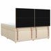 Pat boxspring cu saltea cu headboard Crem 200 x 200 cm Țesătură - WALTI WALTI