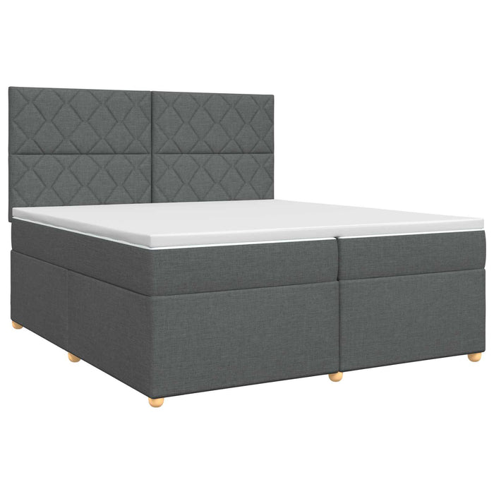 Pat boxspring cu saltea Gri închis 200 x 200 cm Țesătură - WALTI WALTI